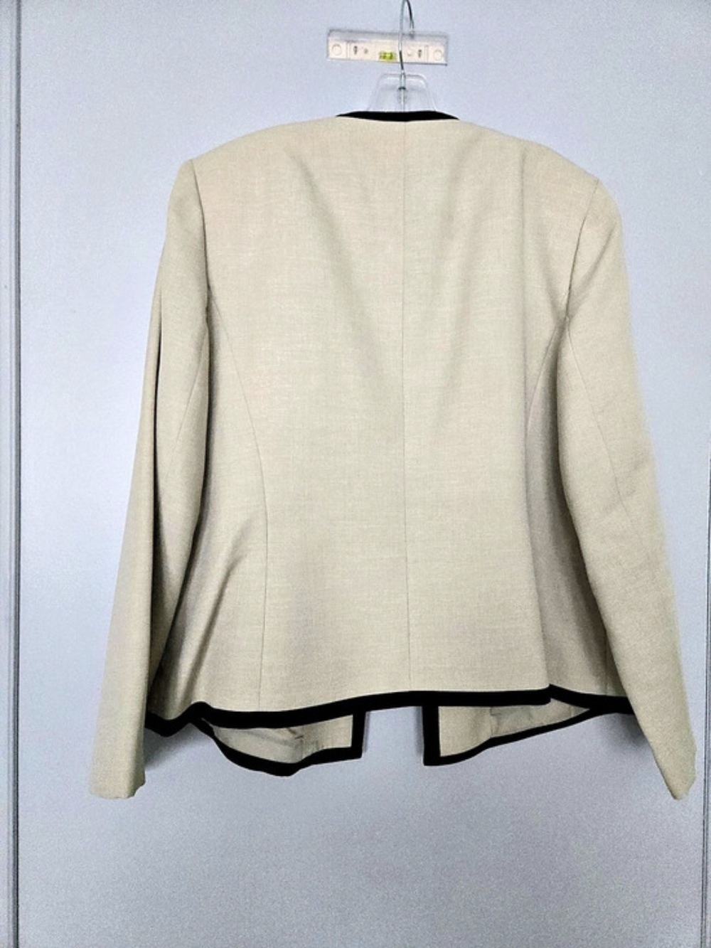 Jones New York Separates Trimmed Blazer Beige & Black Size 16W Like New - Picture 5 of 5